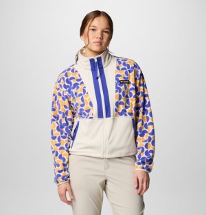 Columbia Back Bowl™ Printed Women Fleece Jackets Yellow | 12880574