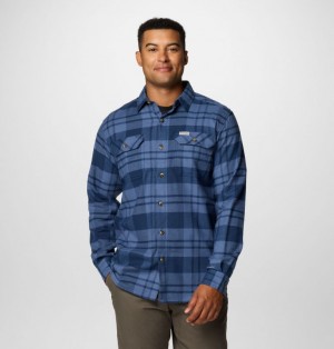 Columbia Flare Gun™ Stretch Flannel Men Shirts Navy | 28289581