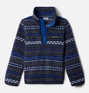 Columbia Helvetia™ II Sherpa Half Snap Printed Fleece Boys's Sweatshirts Black | 52946985