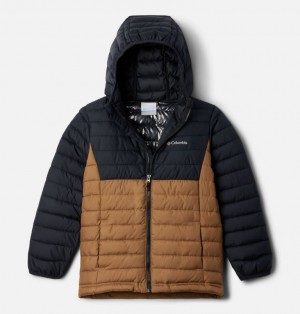 Columbia Powder Lite™ II Hooded Insulated Boys's Jackets Black | 50583598