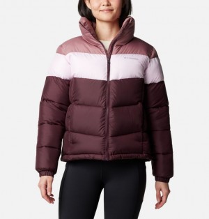 Columbia Puffect™ II Colourblock Women Puffer Jacket Burgundy | 69657115