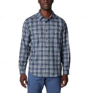 Columbia Silver Ridge™ Utility Lite Plaid Men Shirts Navy | 68585853