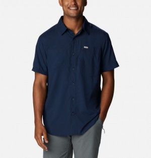 Columbia Silver Ridge™ Utility Lite Short Sleeve Men Shirts Navy | 21615597
