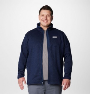 Columbia Sweater Weather™ II Extended Size Men Fleece Jackets Navy | 53453836