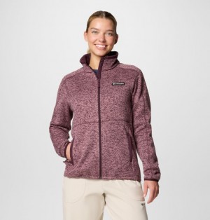 Columbia Sweater Weather™ II Women Fleece Jackets Burgundy | 9837823
