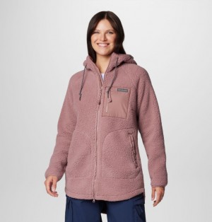 Columbia Winter Warmth™ Hooded Sherpa Women Fleece Jackets Pink | 1821246